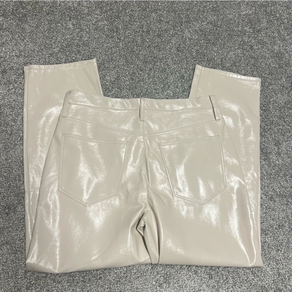 Madewell Pants Womens 31 Beige Perfect Vintage Straight Jean Faux Leather NEW - Picture 9 of 9